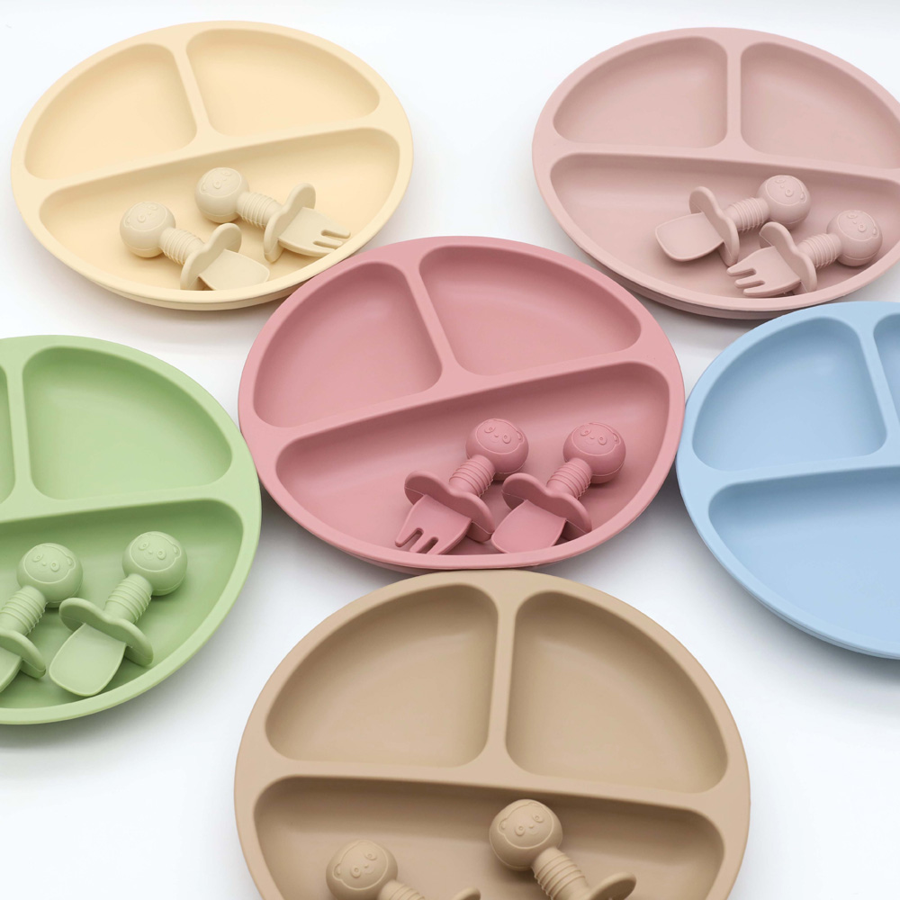 Baby Food Menu - 3 Parçalı Bebek Silikon Yemek Takımı,