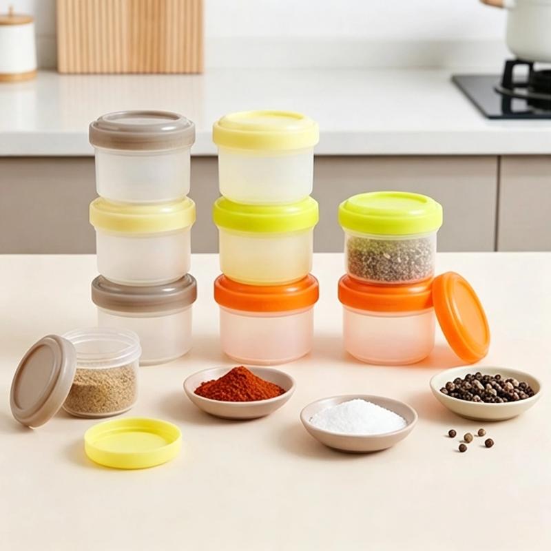 Baby Food Jars With Lids - 4 Adet İstiflenebilir PP Mini Gıda