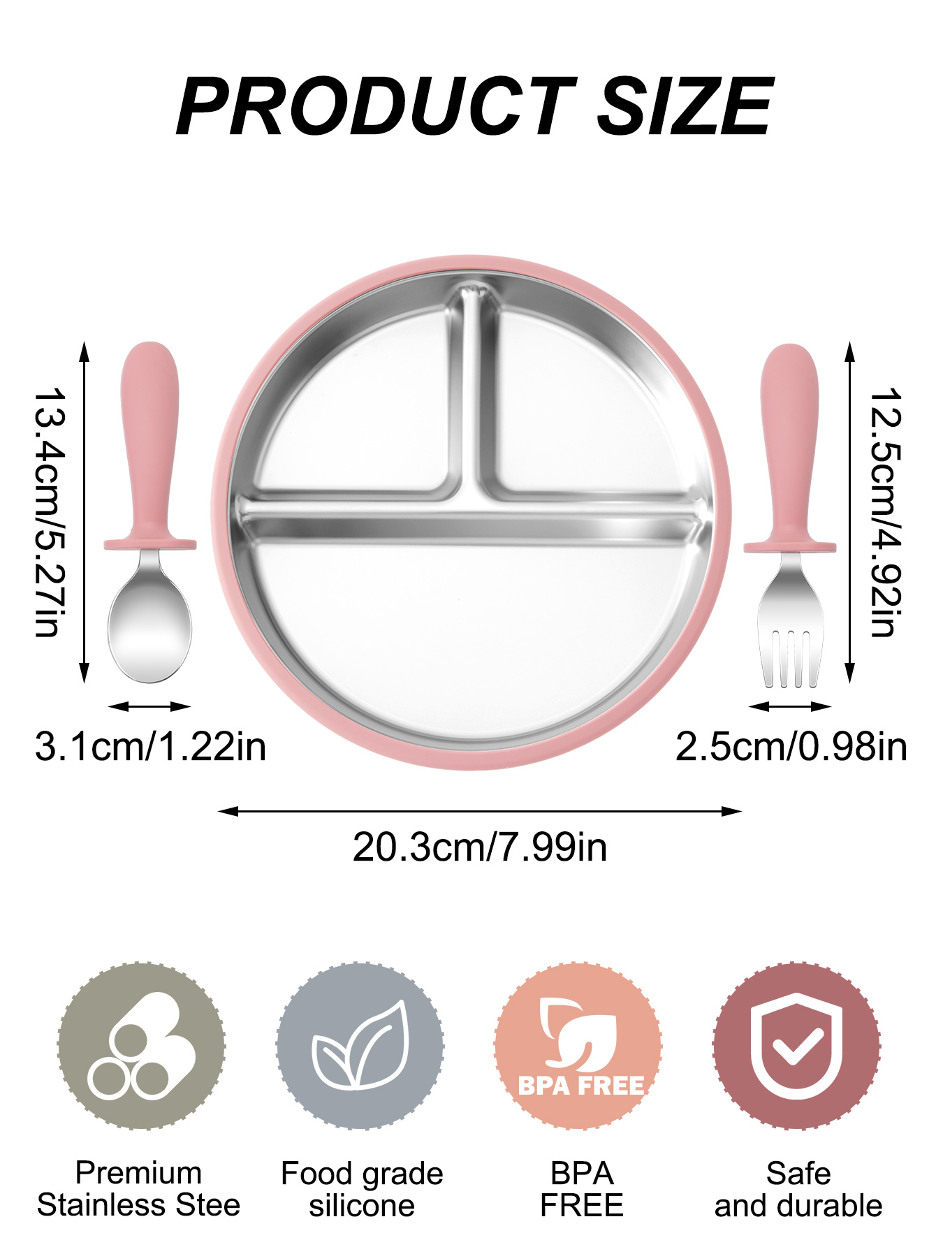 3 adet paslanmaz çelik tabakla - Baby Food Menu incelemesi ve fiyatı