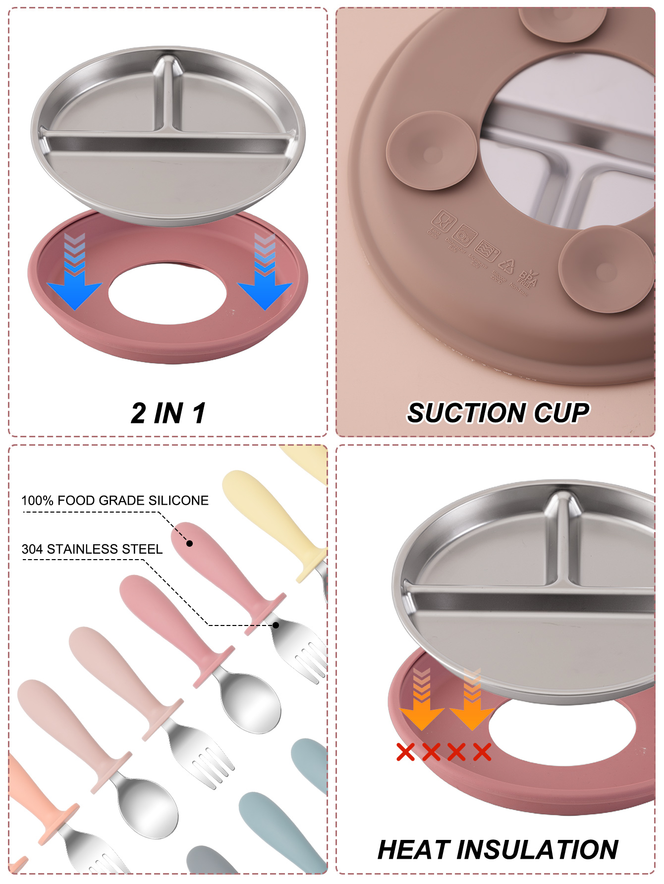 3 adet paslanmaz çelik tabakla - Baby Food Menu incelemesi ve fiyatı